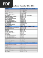 Academic Calendar 2015-16 Approved by Academic Council