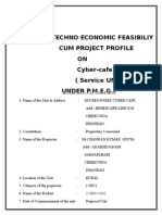 Techno Economic Feasibiliy Cum Project Profile ON Cyber-Cafe (Service UNIT) Under P.M.E.G.P