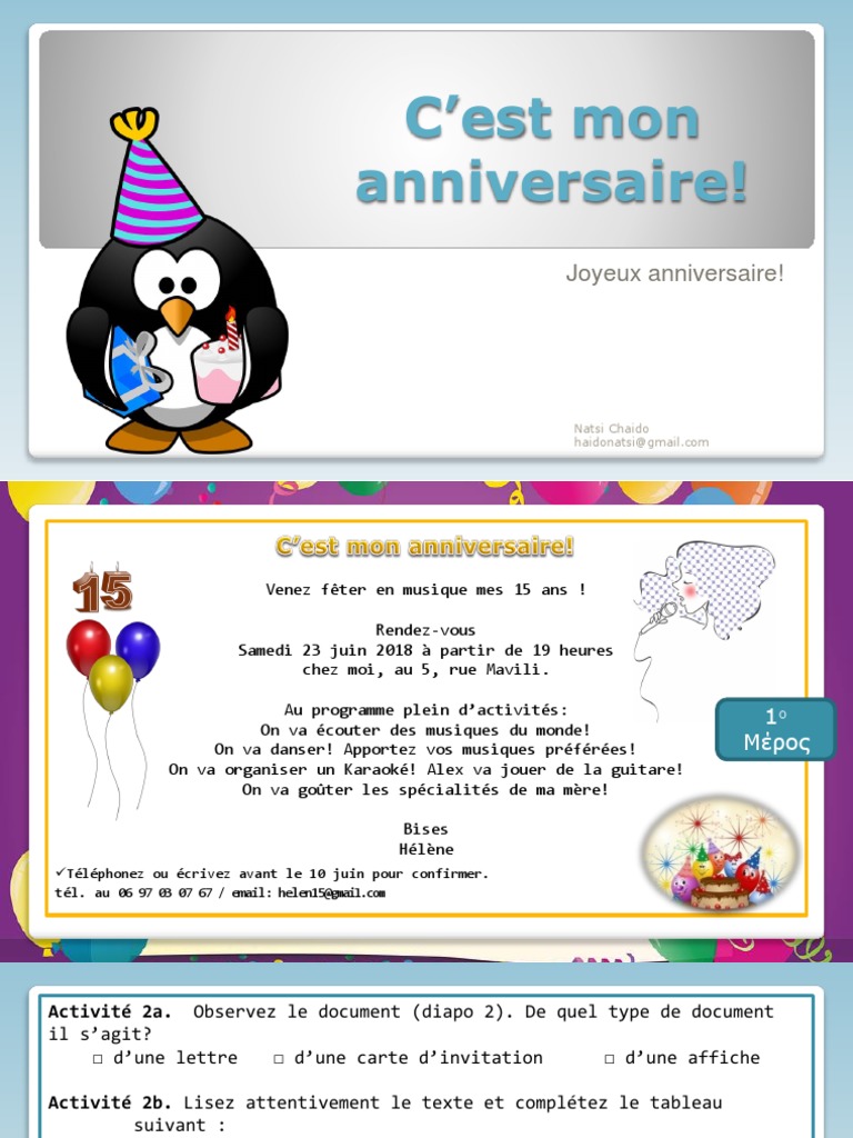 C'est Mon Anniversaire! | PDF | Loisirs