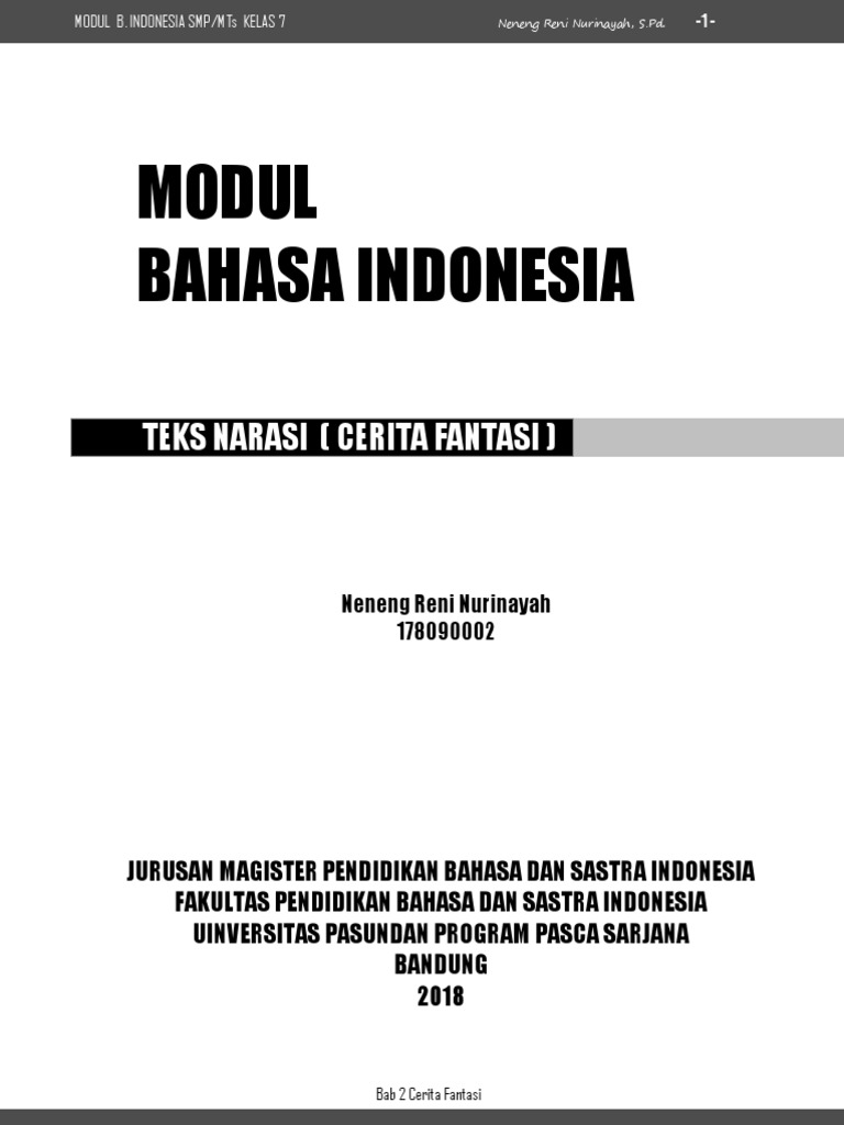 Modul Teks Narasi Cerita Imajinasi PDF