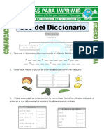 Ficha Uso Del Diccionario para Tercero de Primaria