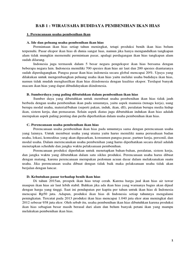 Prakarya Pembenihan Ikan Hias