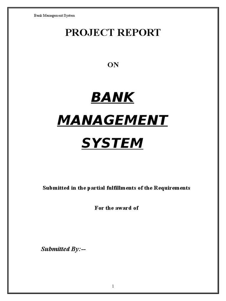An Overview of the Bank Management System Project | PDF | Microsoft ...