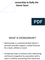 Sports Sponsorship To Rally The Home Team