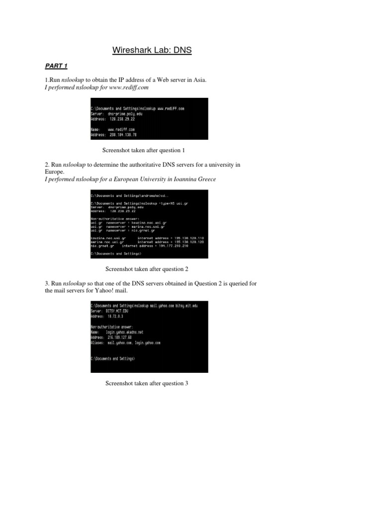 Wireshark DNS Solution | PDF | Domain Name System | Port (Computer ...