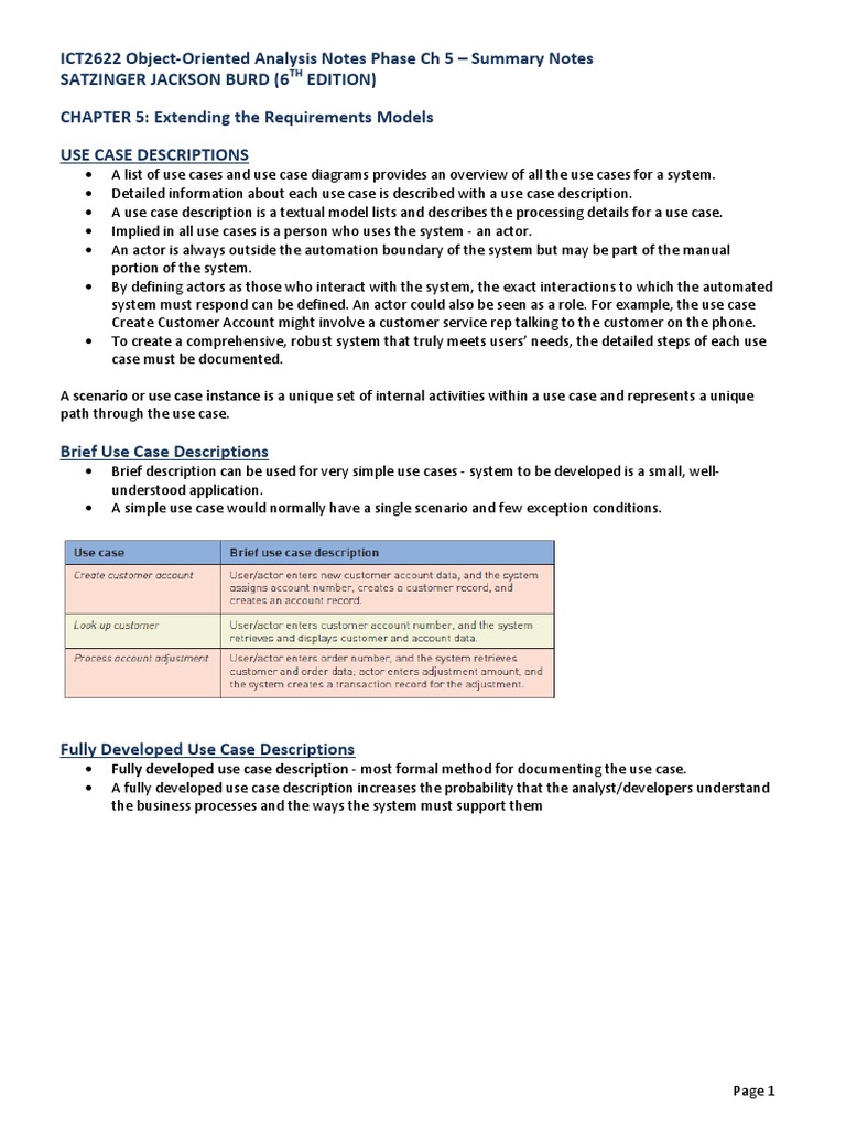 Use Case Analysis and Diagrams Summary | PDF | Use Case | Object ...