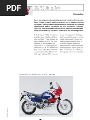 2000 Honda XRV750 Africa Twin Overview | PDF | Transmission