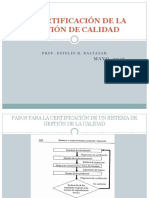 La Certificacion de La Gestion de Calidad