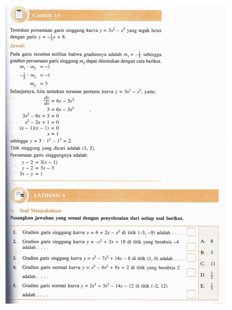 Soal Gradien Turunan