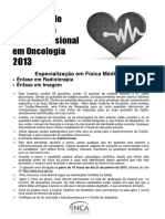 Prova Fisica Medica 2013 INCA