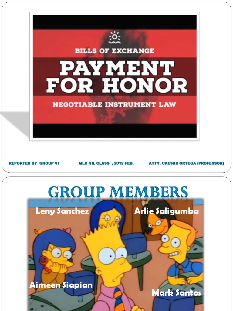 Understanding Payment for Honor in Bills | PDF | Negotiable Instrument ...