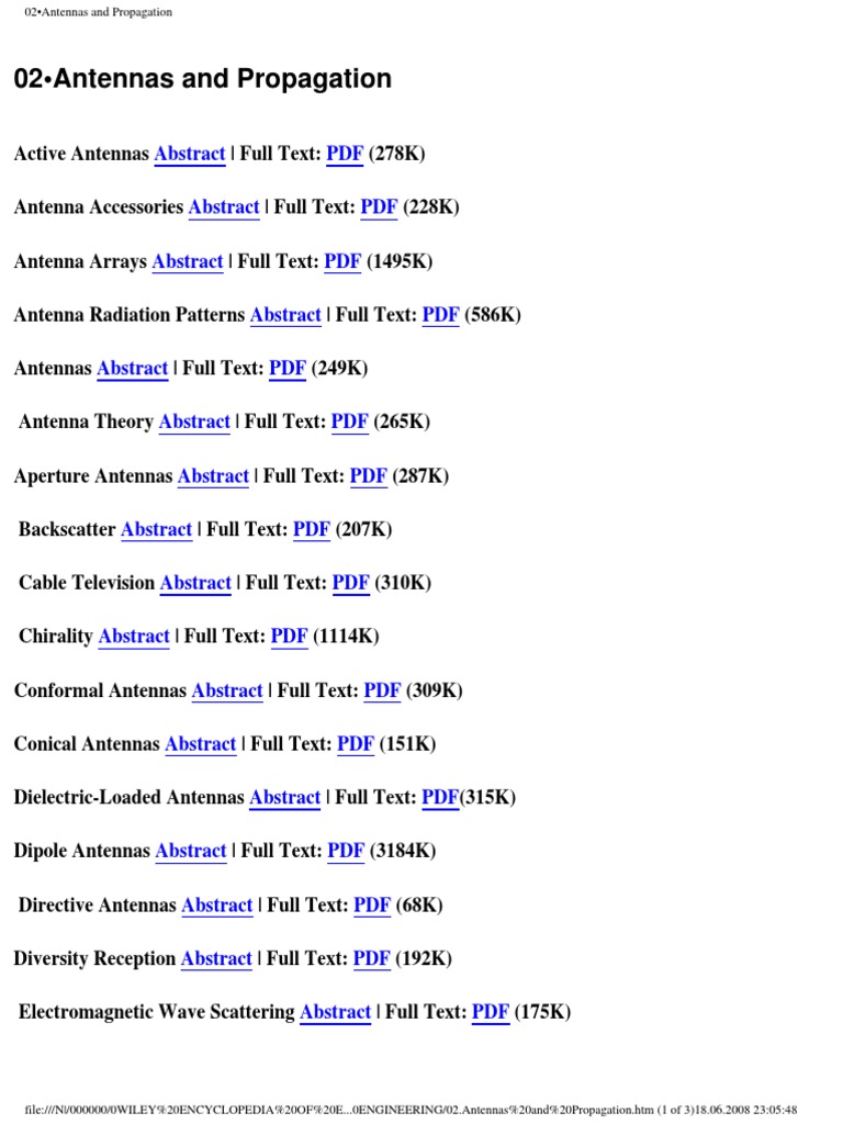02 Antennas and Propagation PDF PDF Electrical Impedance Antenna