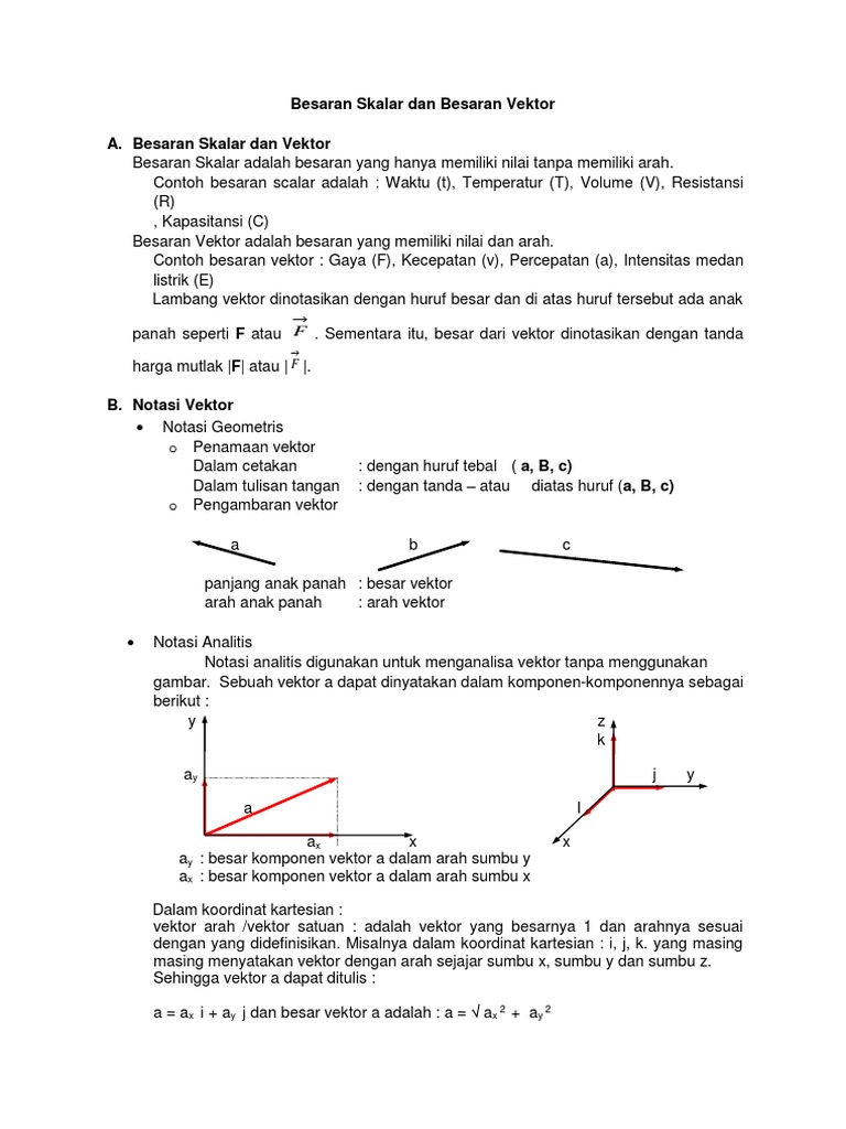Besaran Skalar dan Vektor dalam Fisika | PDF | Metode & Bahan Ajar