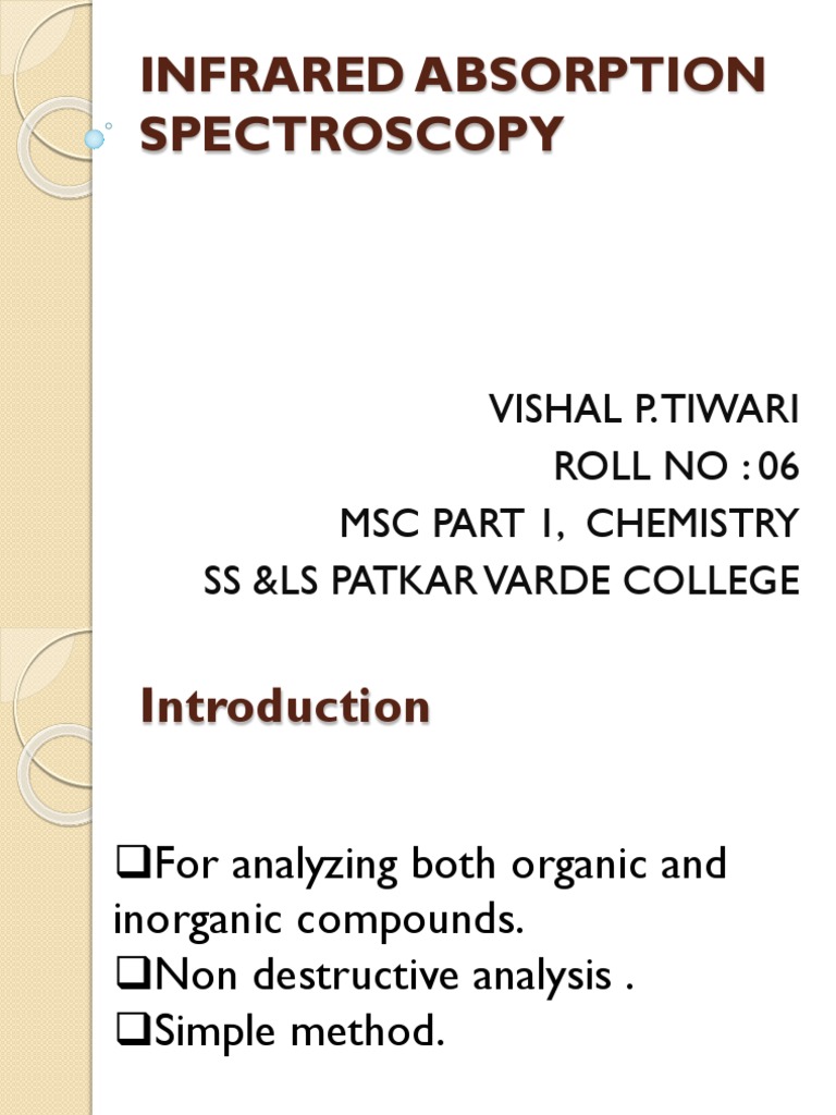 Infrared Absorption Spectroscopy Guide | PDF