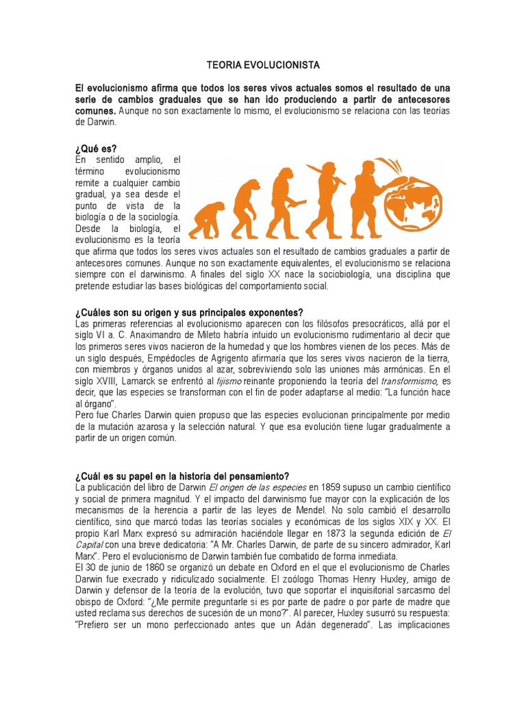 Teoria Evolucionista | PDF | Creacionismo | Evolución