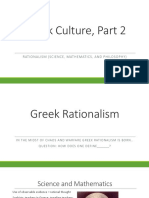 Greek Culture, Part 2: Rationalism (Science, Mathematics, and Philosophy)