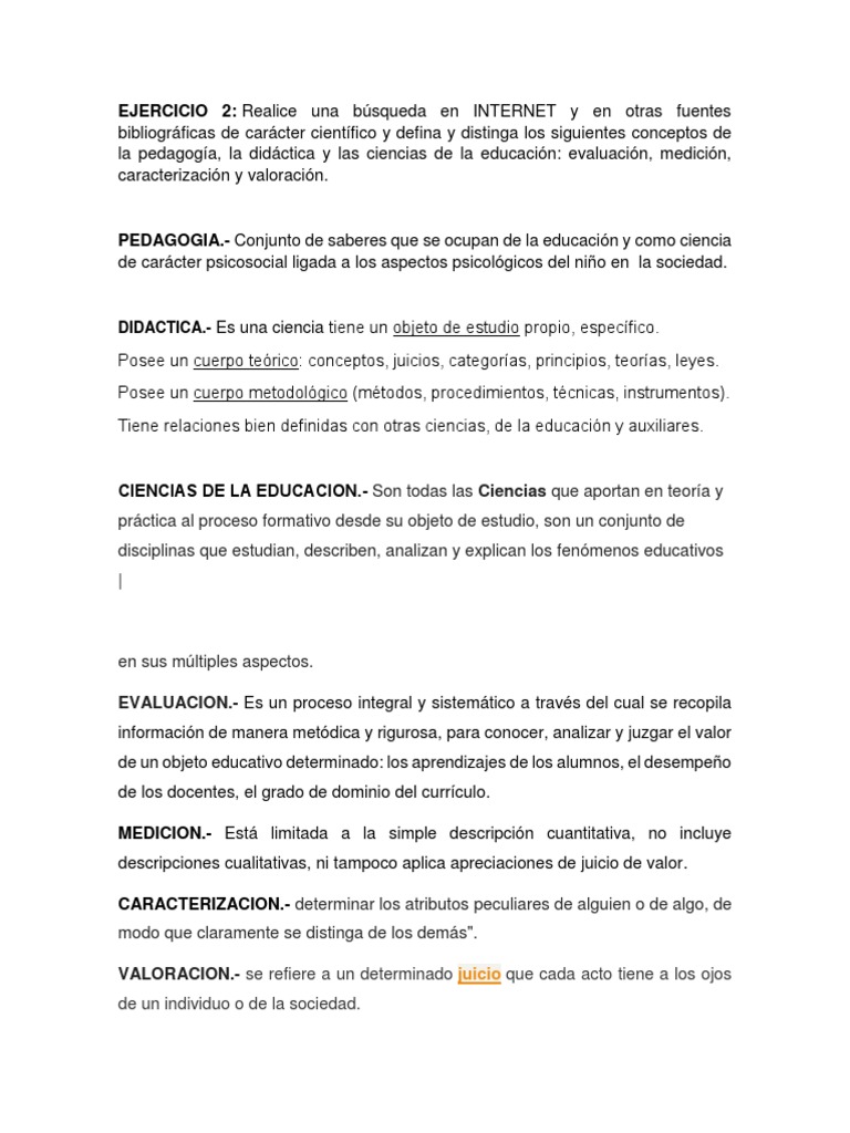 EJERCICIO 2 Conceptos | PDF | Crecimiento personal y profesional ...