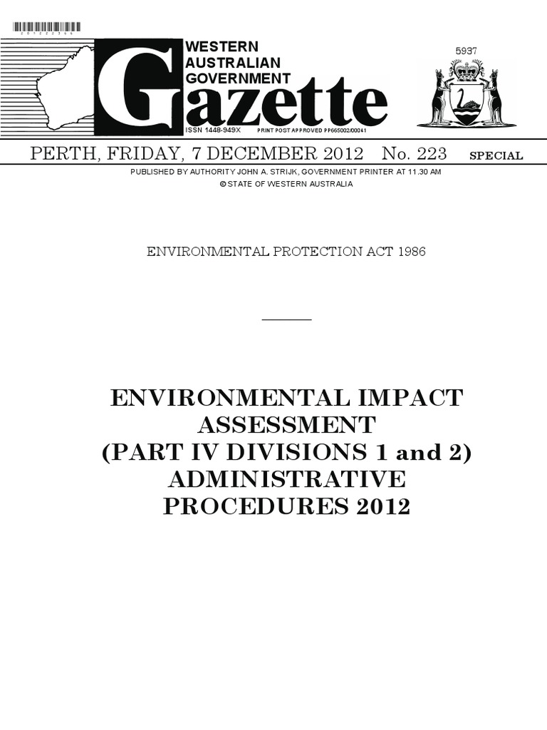 Environmental Impact Assessment Administrative Procedures 2012 | PDF ...