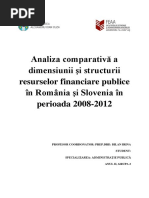 Analiza Comparativa A Dimensiunii Si Structurii Resurselor Financiare Publice in Romania Si Slovenia in Perioada 2008 2012