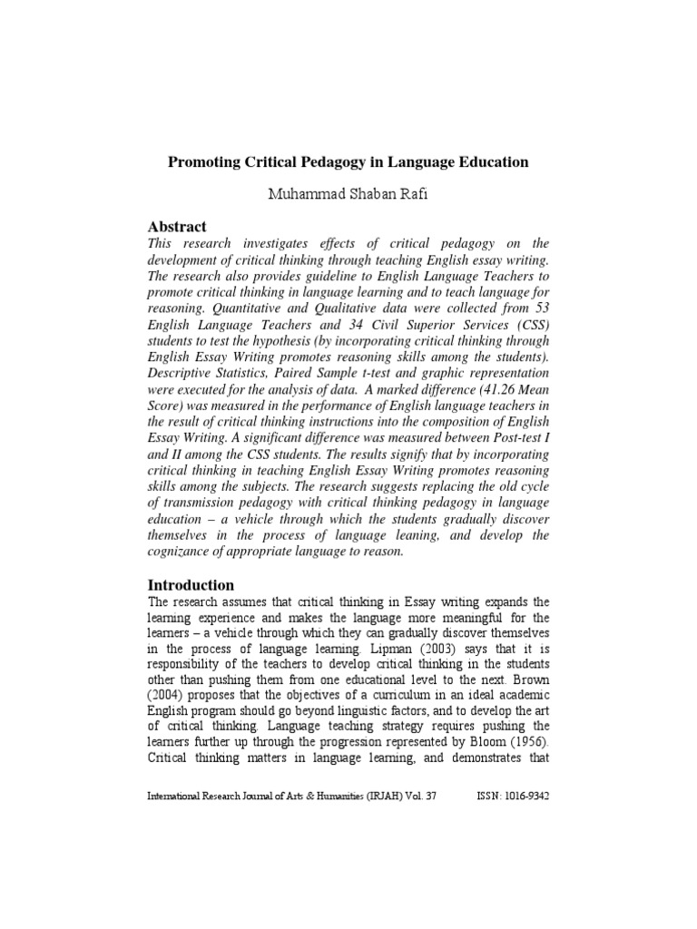 1048 1 2332 1 10 20150914 PDF | PDF | Critical Thinking | Pedagogy