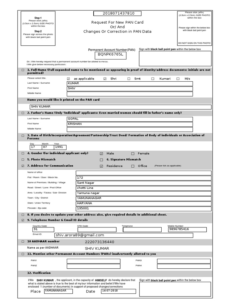 PAN Card Application Guide | PDF | Identity Document | Government And ...