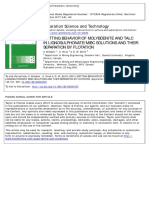 Wetting Behavior of Molybdenite and Talc in Lignosulphonate - MIBC Solution and Their Separation by Flotation