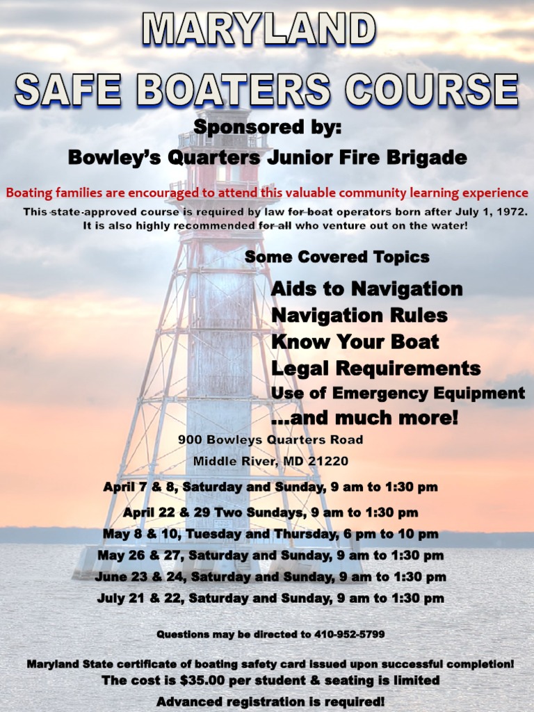 Maryland Safety Boaters Course PDF