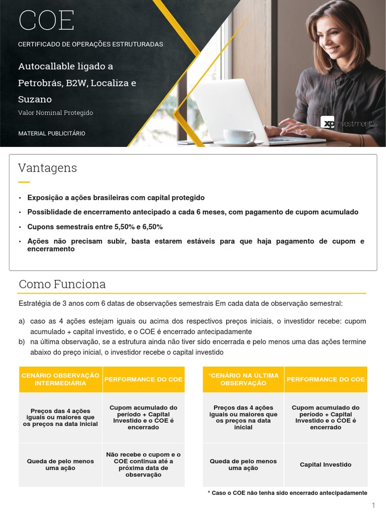 COE Autocallable: Investimento Protegido | PDF | Investimentos | Crédito