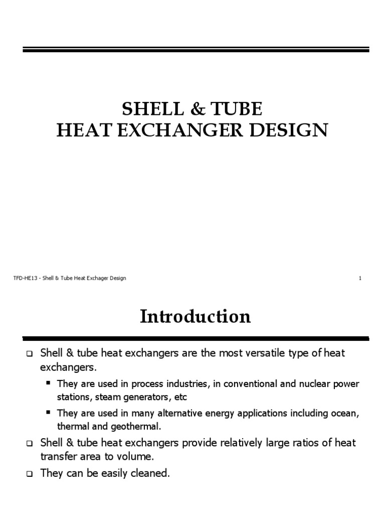 Shell and Tube Heat Exchangers Design | PDF | Heat Exchanger | Vacuum Tube