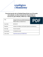 Caracterización de La Calidad Superficial en El Fresado de Acabado Con Herramienta de Punta Esférica PDF