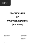 Practical File of Computer Graphics (BTCS-504)