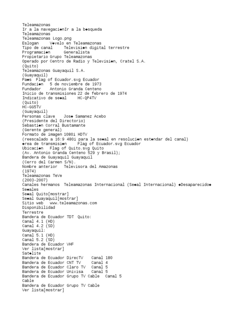 Tele Amazonas PDF Radiodifusión Televisión