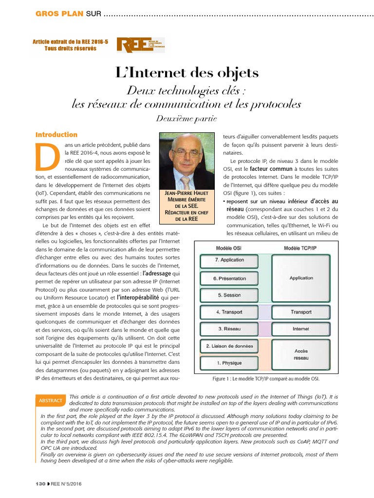 Protocoles de communication pour l'IoT | PDF | I Pv6 | Internet des objets