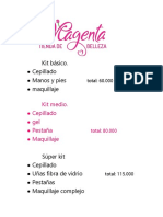 Precios de Peluqueria Magenta