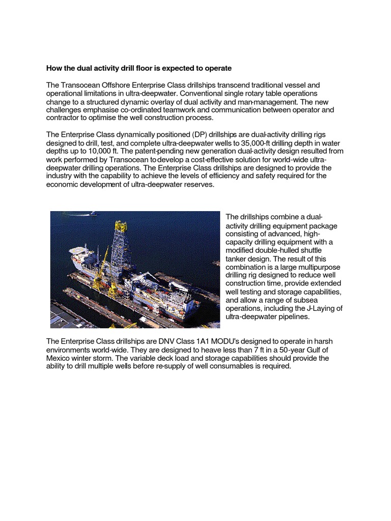 Dual Activity in Ultra-Deepwater Drilling | PDF | Drilling Rig | Subsea ...