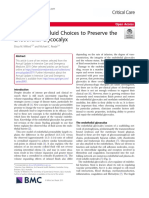 Resuscitation Fluid Choices To Preserve The Endothelial Glycocalyx