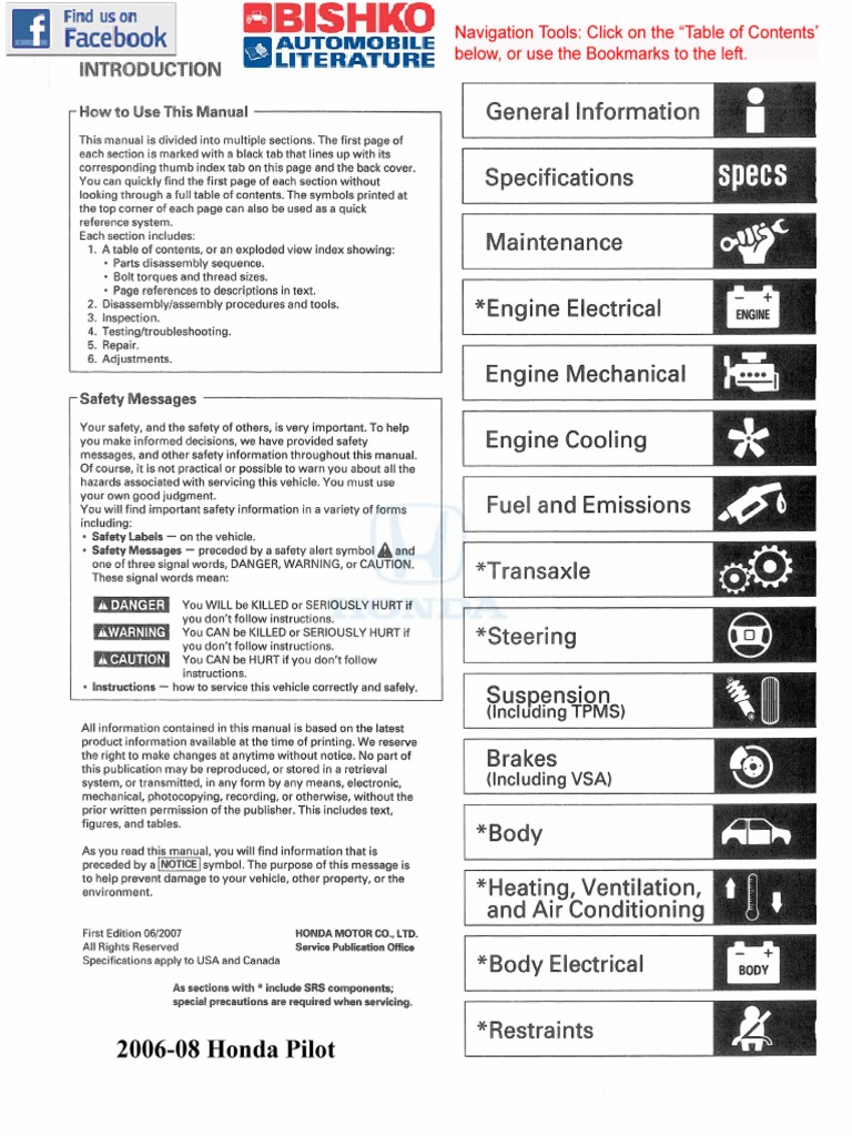 06 08 Honda Pilot Sm Pdf Airbag Piston
