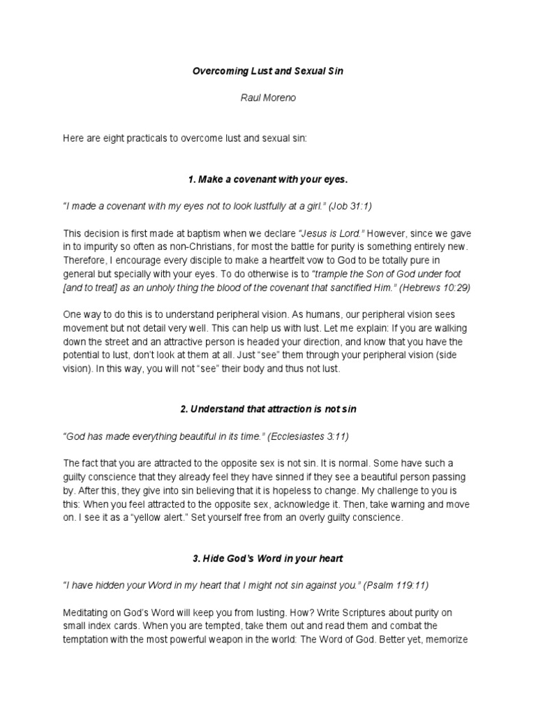 Overcoming Lust and Sexual Sin | PDF | Lust | Sodom And Gomorrah