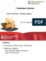 CSH2D3 - Database System Query Processing Relational Algebra