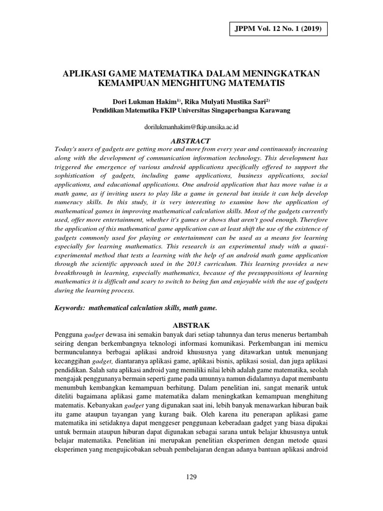 Math Game Application Enhances Calculation Skills | PDF | Science And ...