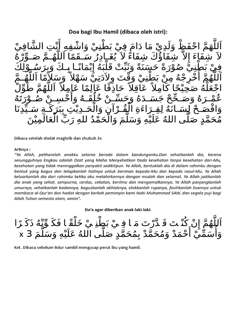 Doa Bagi Ibu Hamil Pdf