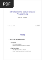 Introduction To Computers and Programming: - Number Representation