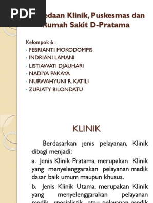 Perbedaan Klinik Puskesmas Dan Rumah Sakit D Pratama