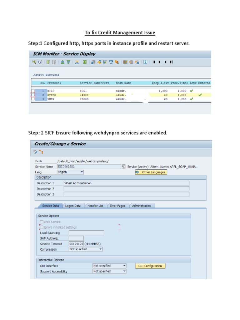 A Four Step Process for Resolving Credit Management Errors by Configuring Ports, Enabling