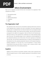 Micro Environment:: The Organization Itself