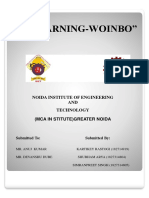 "E-Learning-Woinbo": Noida Institute of Engineering AND Technology (Mca in Stitute) Greater Noida