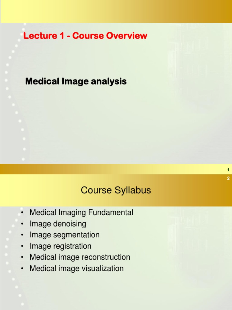 Medical Image Analysis - Overview - New | PDF | Medical Imaging ...