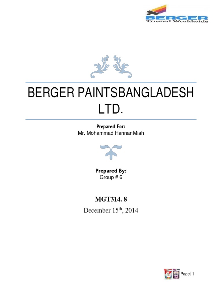 Berger Paints Bangladesh: Market Analysis 2025 | PDF | Strategic ...