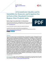 Evaluation of Groundwater Quality and Its Suitability For Domestic and Irrigation Use in Parts of The Chandauli-Varanasi Region, Uttar Pradesh, India