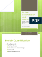 Protein Determination and Concentration: November 2014